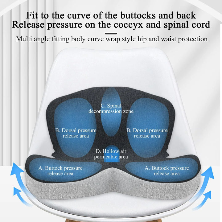 ComfortEase™ – Premium Memory Foam Cushion for Back & Posture Support