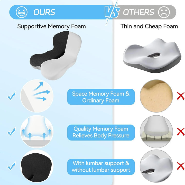 ComfortEase™ – Premium Memory Foam Cushion for Back & Posture Support