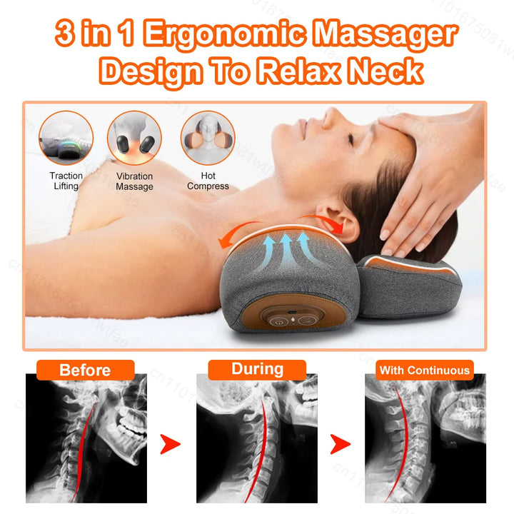 NeckRelief Pro™ – 3-in-1 Cervical Massage & Heating Pillow